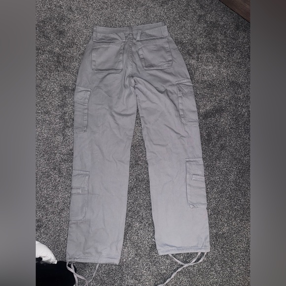 Women's Gray Cargo Pants - Picture 2 of 3
